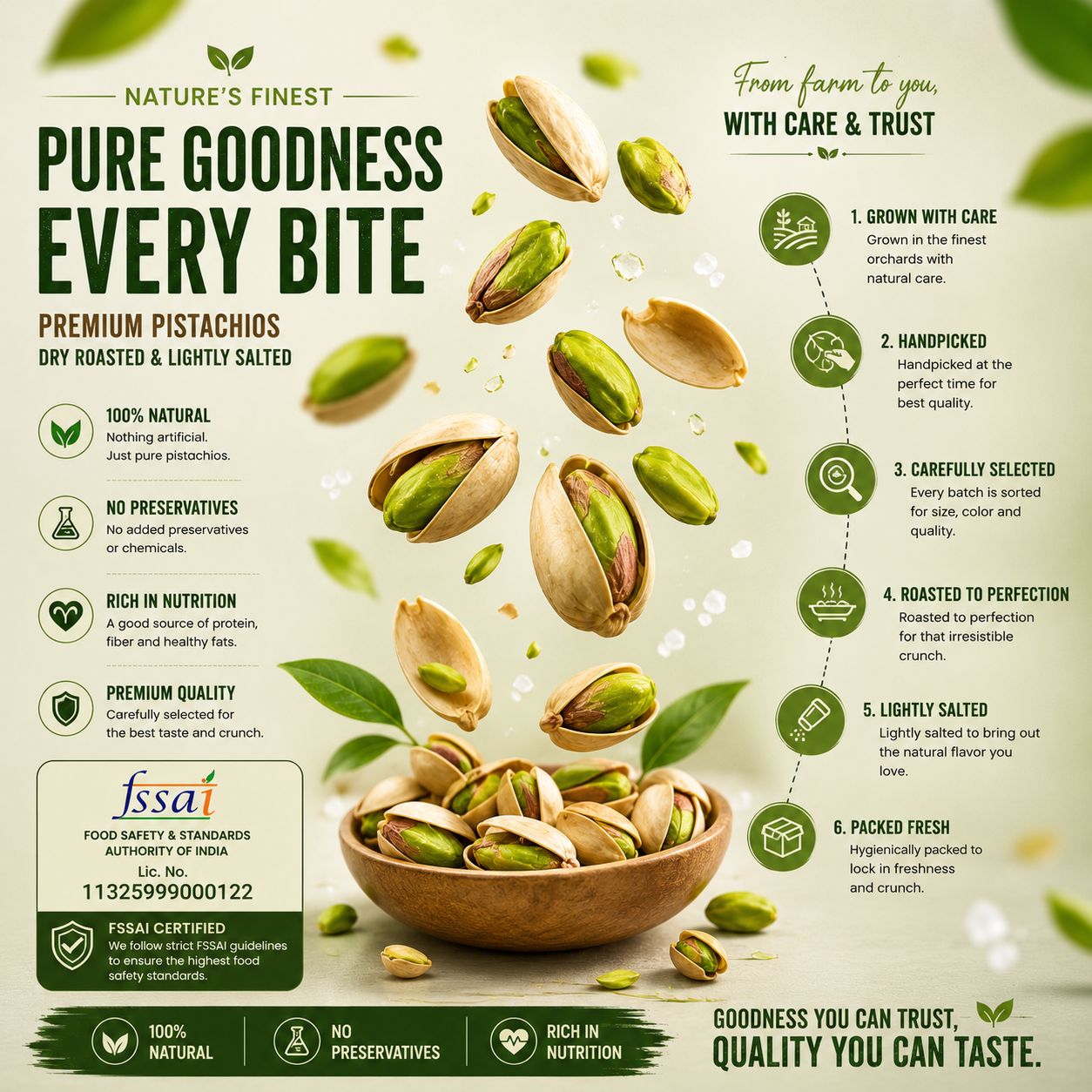 Snakory Premium California Roasted Pistachio | Hand-Picked & Freshly Packed (Jumbo Size)