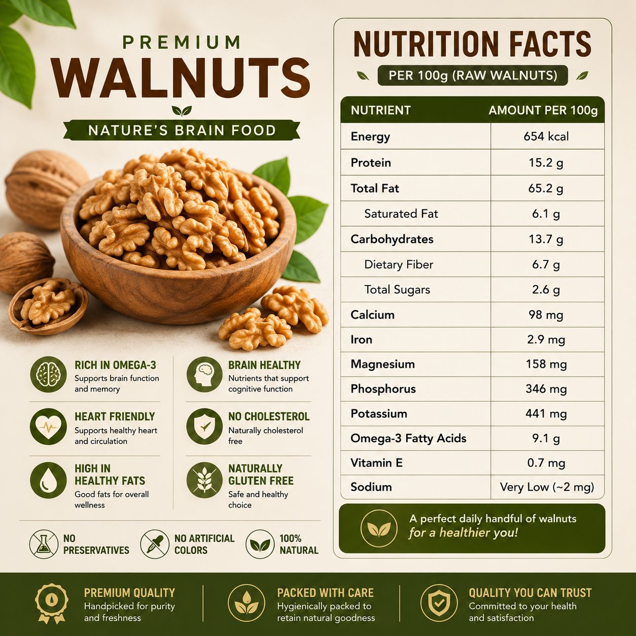Snakory Premium California Walnuts – Superior Omega-3 Choice